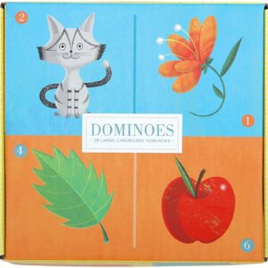 Game Dominoes 28 Large Cardboard Dominoes Mudpuppy Matching Age 3+ New