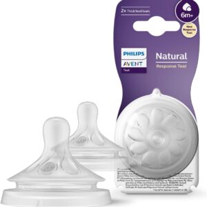Philips Avent Natural Response Bottle Teat  Flow 6 thick  6 Months, SCY966/02
